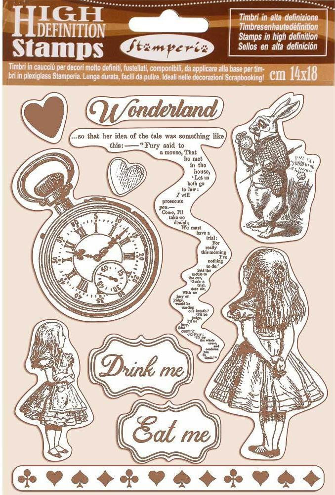 Stamperia High Definition-stempels Alice Drink en eet